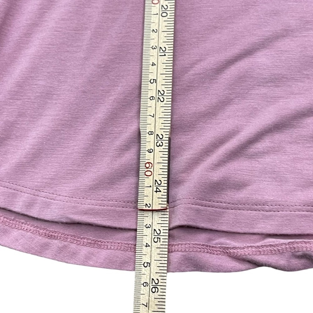 Madison Grey Puff Sleeve Top Women XL Mauve Pink Good Pleated Knit crew neck Tee - Picture 10 of 11